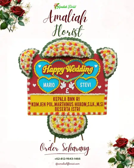 Papan Bunga Pernikahan Bakah
